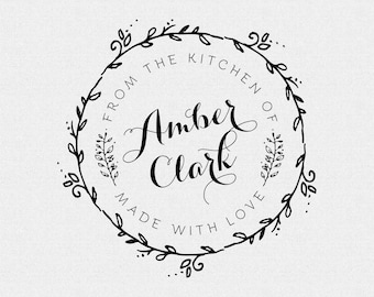 Floral "From The Kitchen Of" Stamp: Custom Baking Stamp