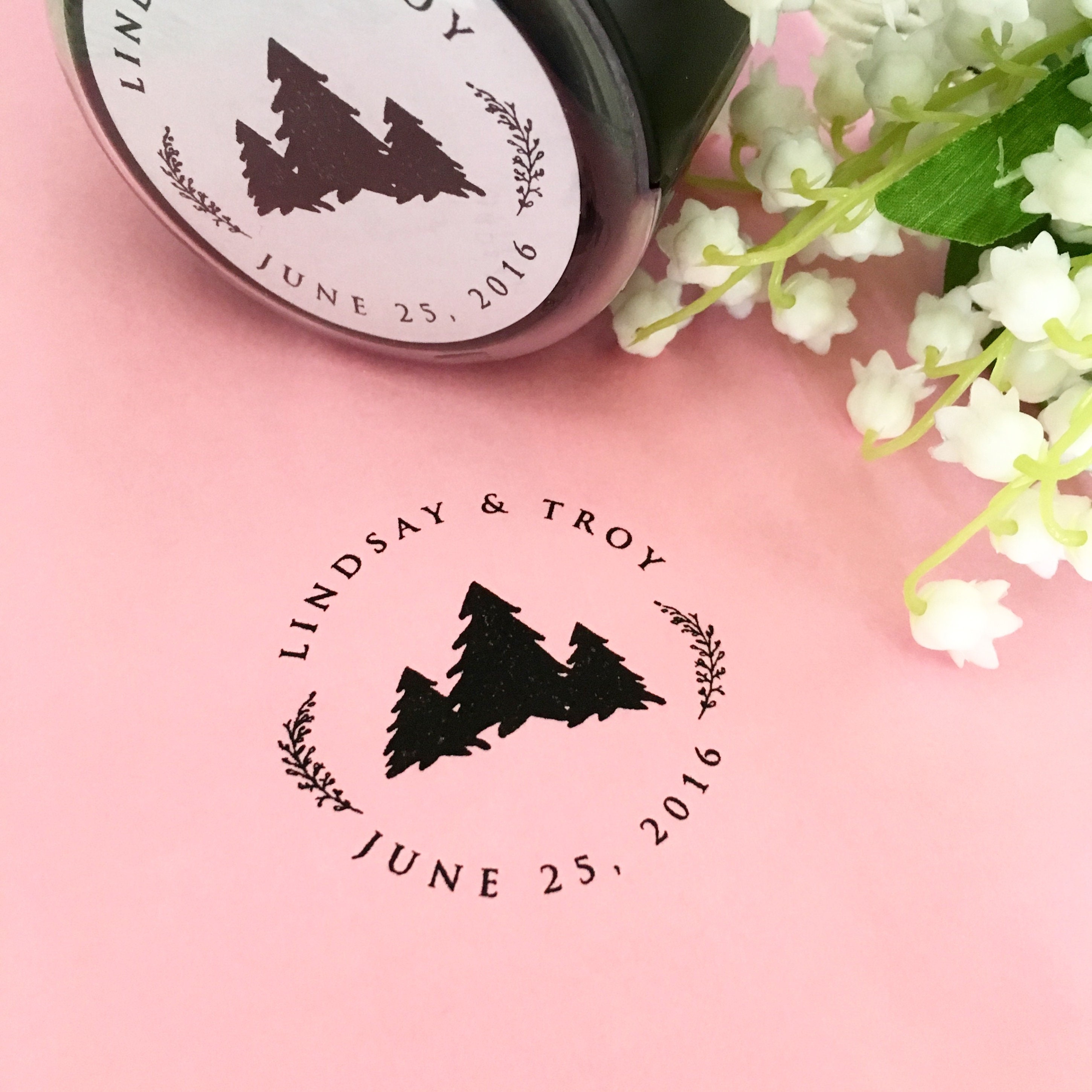 Thank You Stamp Floral Wedding Favor Stamp Thank You | Etsy