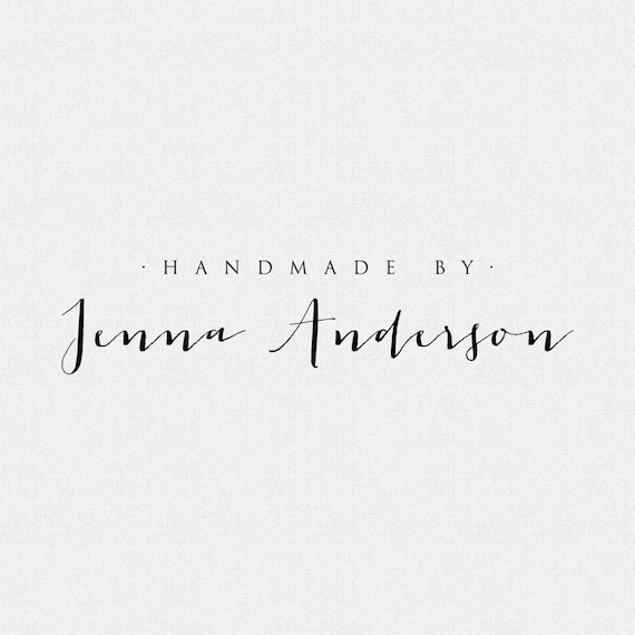 Custom Handmade By Stamp: Calligraphy Business Card Stamp
