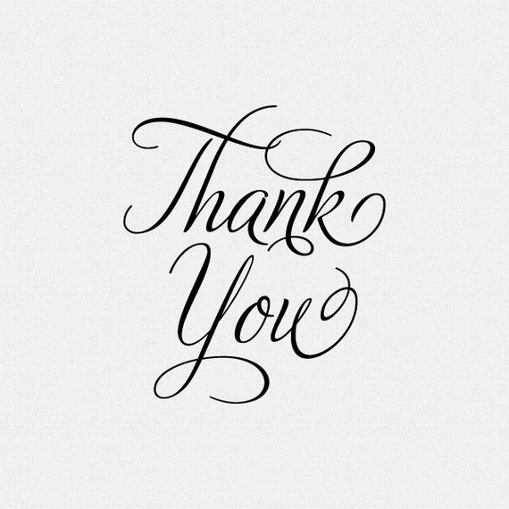 Thank You Stamp, Cursive, Elegant, Wedding Favor Stamp, Self Inking Stamp,  Wood Block Stamp W15 