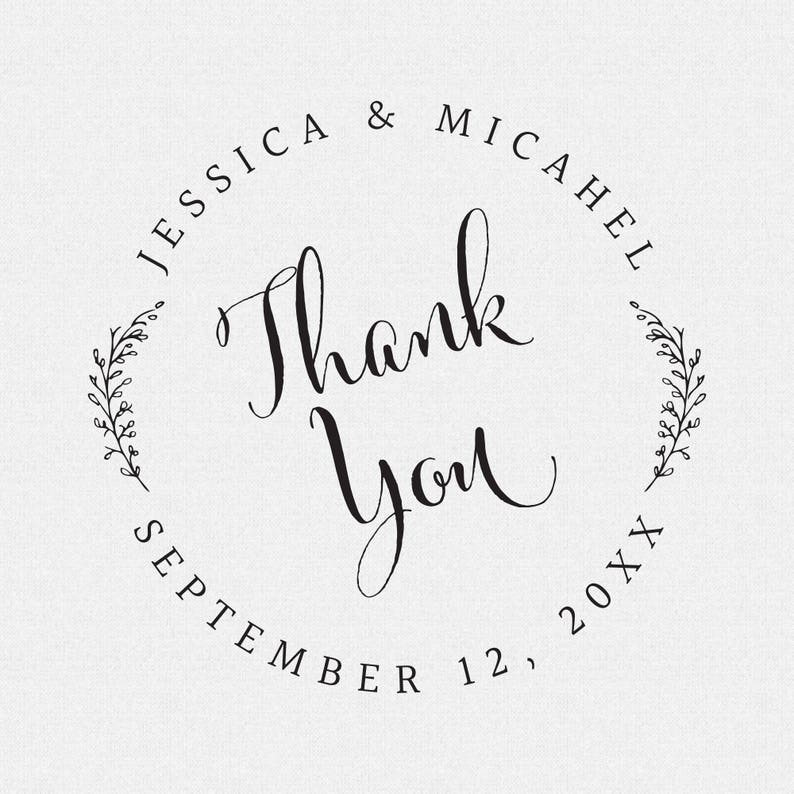Thank You Personalized Rubber Stamp for Wedding Favor Gift Etsy