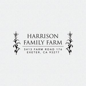 Corn Stalk Return Address Stamp for Farm, Self Inking Address Stamp T124 image 2