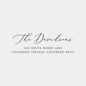 Personalized Wedding Return Address Stamp - Self Inking or Wood