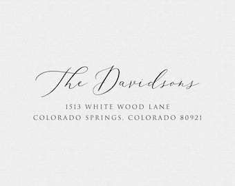 Personalized Wedding Return Address Stamp - Self Inking or Wood