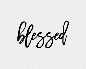 Blessed Rubber Stamp for Scrapbooking or Memory Plannin, Various Art Projects, Phrase, Saying (W7)