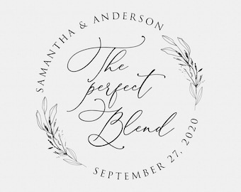 Coffee Wedding Favor Stamp, The Perfect Blend, DIY Stamp