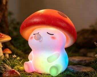 Cute Mushroom Led Night Light, Silicone Mushroom Lamp, Touch-Sensitive Children's Room Decoration, Unique Gift.