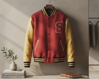 Handgefertigte Smallville Crows Varsity-Jacke | Unisex Clark Kent Cosplay Bomber Rote Letterman High School Kostüm-Jacke