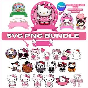 Kawaii katt Clipart | Djurvänner PNG SVG Bundle (digital nedladdning