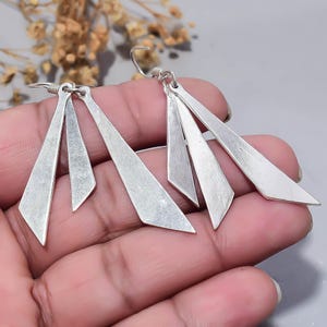 Geometric Earrings | 925 Sterling Silver Earrings | Handmade Modern Dangle Earrings | Minimalist Statement Earrings | Contemporary Jewelry