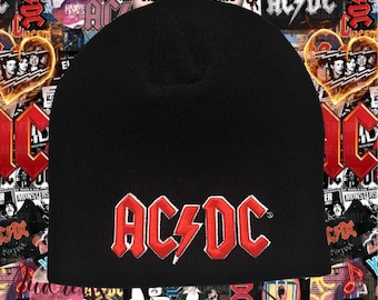 AC/DC Red 3D Logo Band Beanie