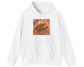 Sea Turtle Hatchling Hoodie | Baby Turtle Beach Sunset