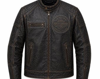 Vintage Harley-Davidson handgewreven leren jas Indomitable Cabrio