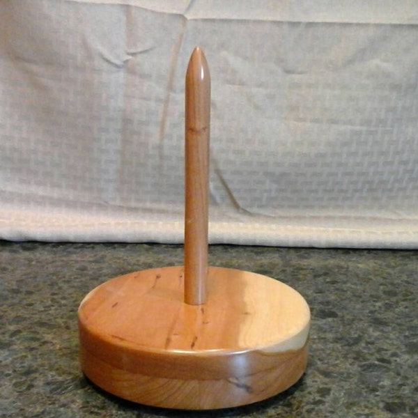 Wooden Yarn Caddy , spinning yarn holder Cherry