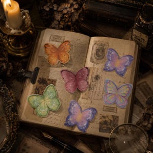 Butterfly Sticky Notes Pad, Repositionable Butterfly Memo Notes, Journal Supplies, Scrapbook Decoration, Pastel Stationery, Planner Notes