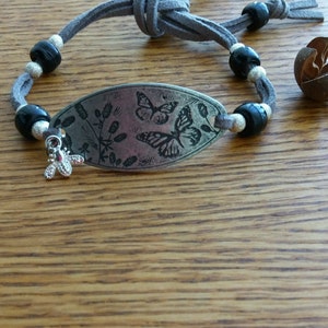 Spring Time. Hand Stamped Wrap Bracelet.