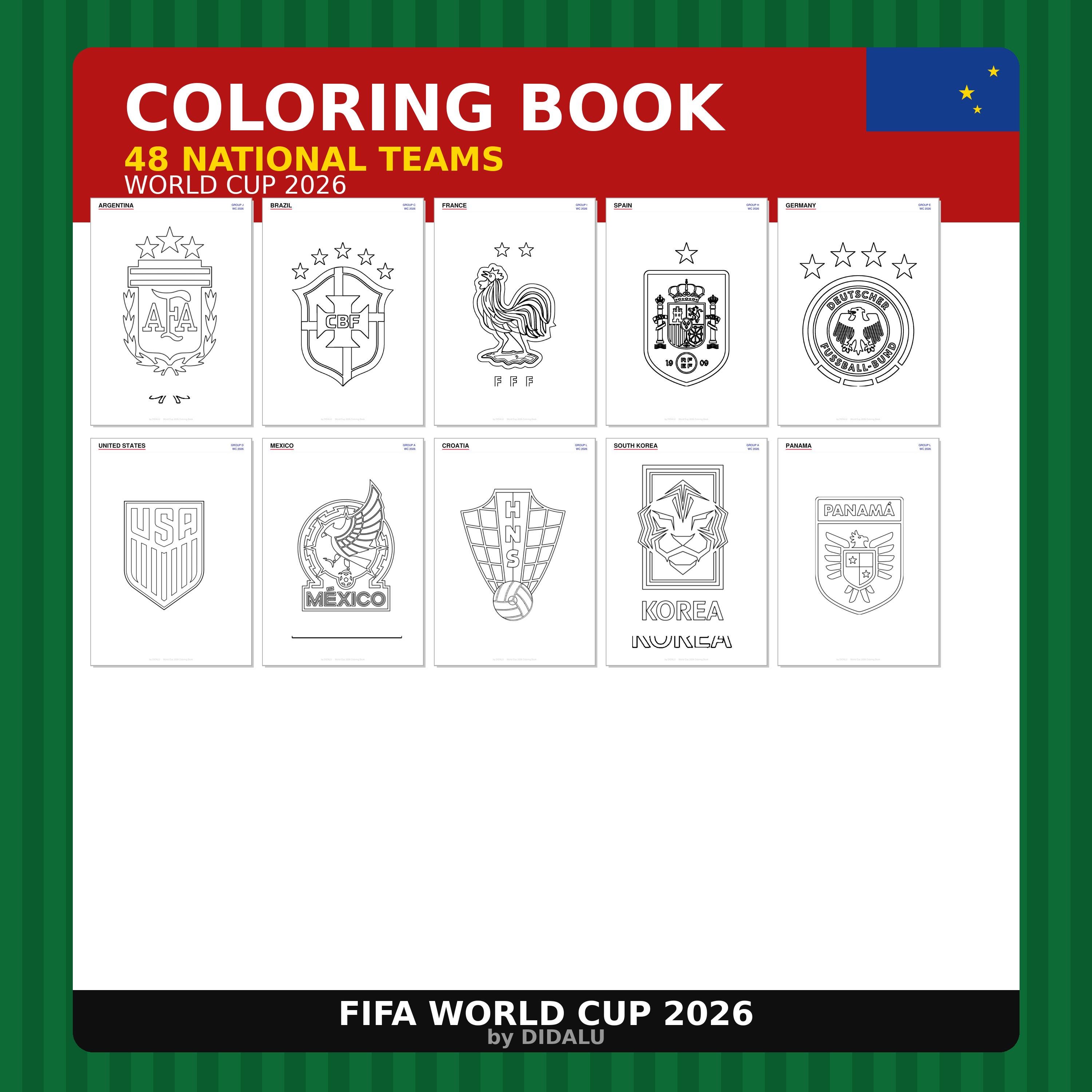Libro para colorear de la Copa Mundial de la FIFA 2026 – 48 selecciones ...