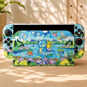 Pokopia-hoesje voor Nintendo Switch 2 – Kleurrijk Pokémon-geïnspireerd consolehoesje en gamercadeau
