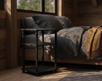 3 Tier Nightstand Bedside Table Open Storage End Table