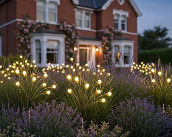 Luces solares de jardín con forma de luciérnaga, luces exteriores impermeables con movimiento, decoración de jardín, luces de hadas solares para patio, regalo para jardín exterior