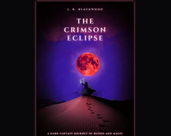 Färdigt bokomslag till mörk fantasy – Crimson Eclipse, Mörk magi