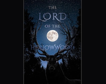 Bokomslag till mörk fantasy – gotisk hjort, mystisk skog, färdigt omslag