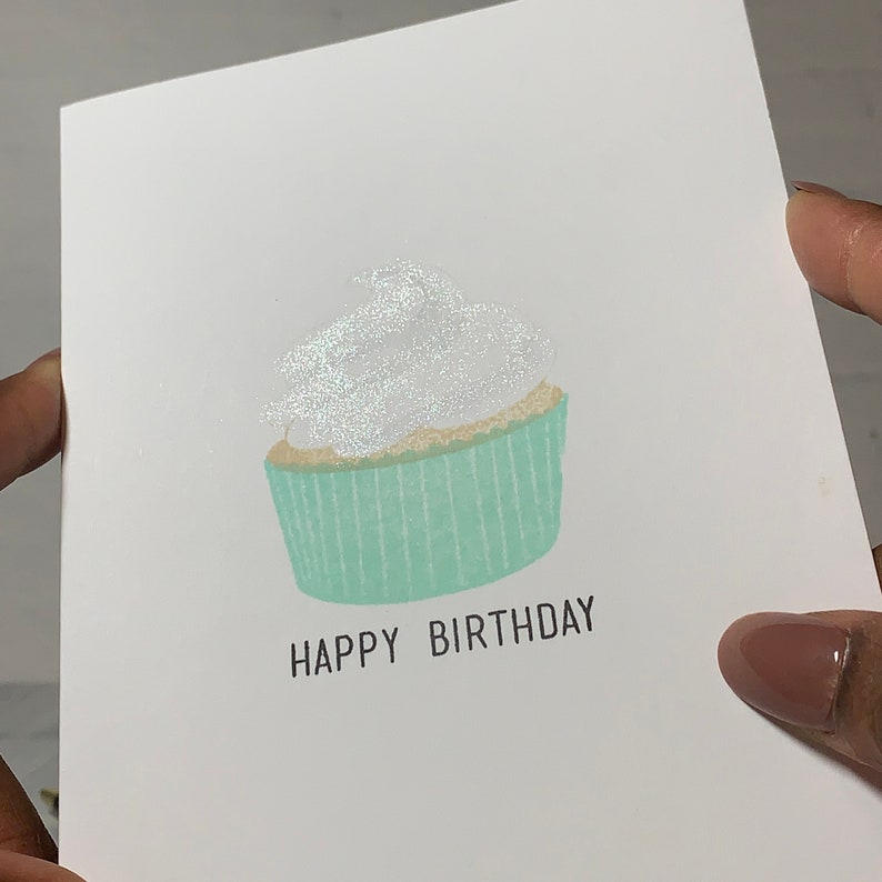 Birthday Cupcake Shimmery Birthday Cupcake Card image 6