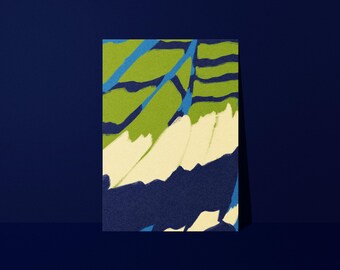 Modern green and blue poster - Studio Loute | Contemporary abstract poster, Graphic illustration for living room, Boho chic wall decor