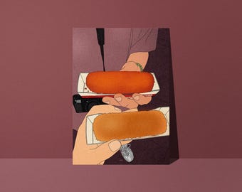 FEBO Amsterdam dog food poster - matte paper - Studio Loute | Street food poster, Netherlands, Travel illustration, Wall decor