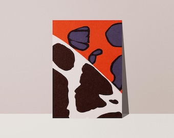 Modern brown and red poster - Studio Loute | Contemporary abstract poster, Graphic illustration for living room, Boho chic wall decor