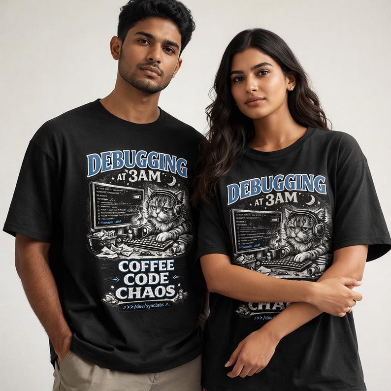 Debugging at 3AM Coding Tee | Programmer TShirt, Funny Coder Coffee image 1