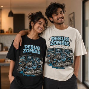 Debug zombie T-shirt, grappig programmeur T-shirt, codering humor cadeau, software engineer ontwikkelaar shirt