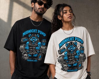 Midnight Pump T-Shirt, Raccoon Lifting Tee, Funny Fitness Gift