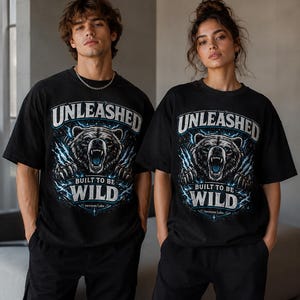 Bear Unleashed Graphic Tee | Wild Nature Adventure T-Shirt