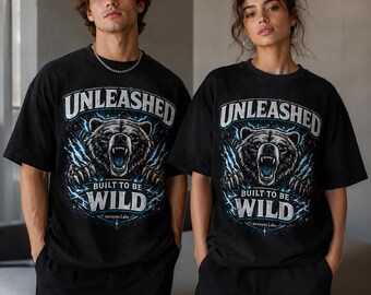 Bär entfesseltes Grafik-T-Shirt | Wildes Natur Abenteuer T-Shirt