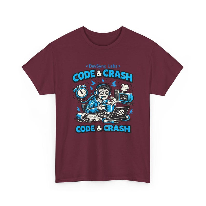 T-shirt Code et Crash Coder | T-shirt de programmeur, codage d'humour, graphique de codeur de café image 11