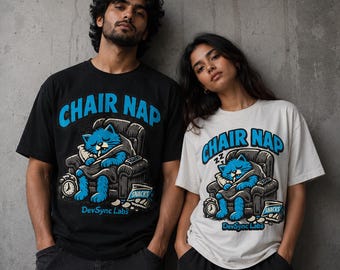 Chair Nap T-Shirt, Sleeping Cat Tee, Introvert Apparel, Cozy Homebody Gift, Office Humor Design