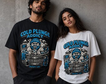 Cold Plunge Addict T-Shirt, Ice Bath Tee, Recovery Training, Wellness Design