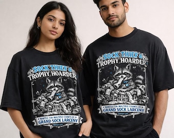 Schelmische Waschbär Illustration Tee | Lustiges Tier Humor T-Shirt
