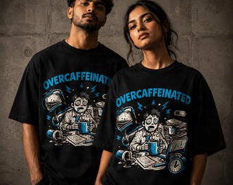 Overcaffeinated Graphic Tee | Programmer Coffee Shirt