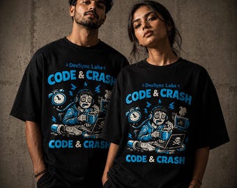 Code & Crash Coder Tee | Programmer T-Shirt, Coding Humor, Coffee Coder Graphic