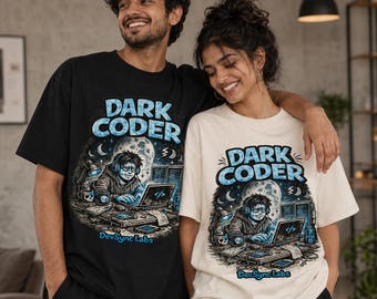 Dark Coder T-Shirt, Programmer Developer Tee, Night Coding Gift, Software Engineer Graphic Shirt