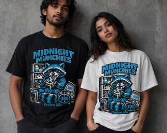 Midnight Munchies Raccoon T-Shirt, Late Night Snack Tee, Night Owl Design