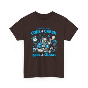 T-shirt Code et Crash Coder | T-shirt de programmeur, codage d'humour, graphique de codeur de café image 12