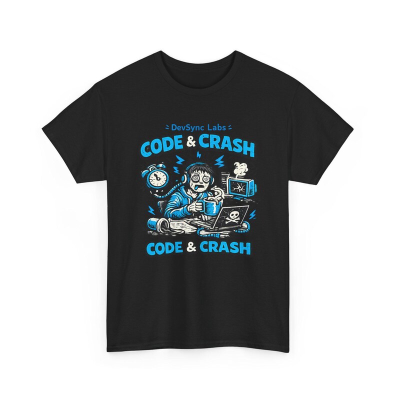 T-shirt Code et Crash Coder | T-shirt de programmeur, codage d'humour, graphique de codeur de café image 7