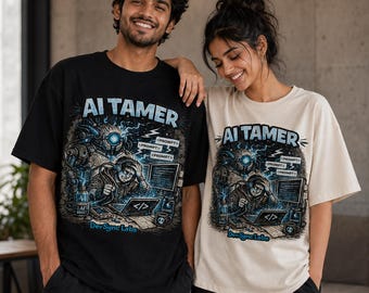 AI Tamer T-Shirt, AI Developer Programmer Tee, Futuristic Coding Gift, Software Engineer Tech Apparel