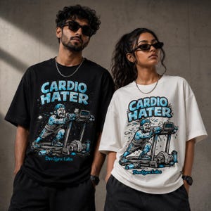 Cardio Hater T-Shirt, Funny Weightlifter Tee, Treadmill Humor Fitness Gift