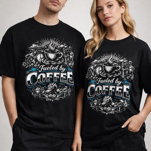 Fueled by Coffee Tee | Vintage Steaming Cup Coffee Shirt