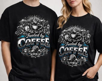 Angetrieben durch Kaffee Tee | Vintage dampfende Tasse Kaffee Hemd