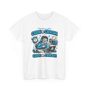 T-shirt Code et Crash Coder | T-shirt de programmeur, codage d'humour, graphique de codeur de café image 6